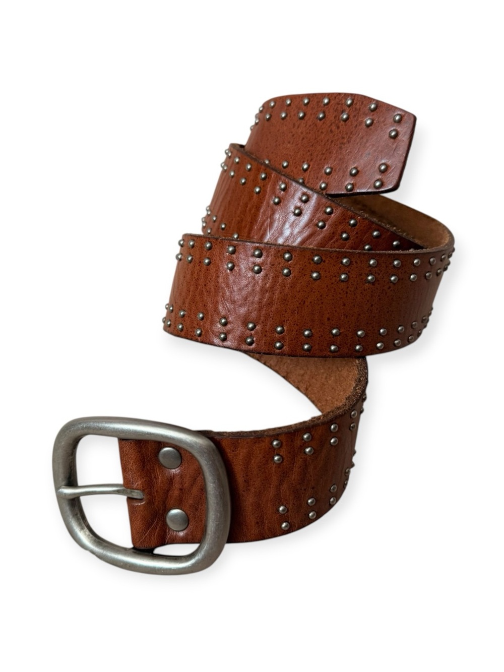 Fossil Women’s Brown Studded Leather Belt Size Small
